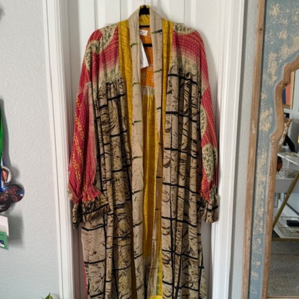 Kantha Bae Utopia Duster - Cotton and Silk kimono - NWT